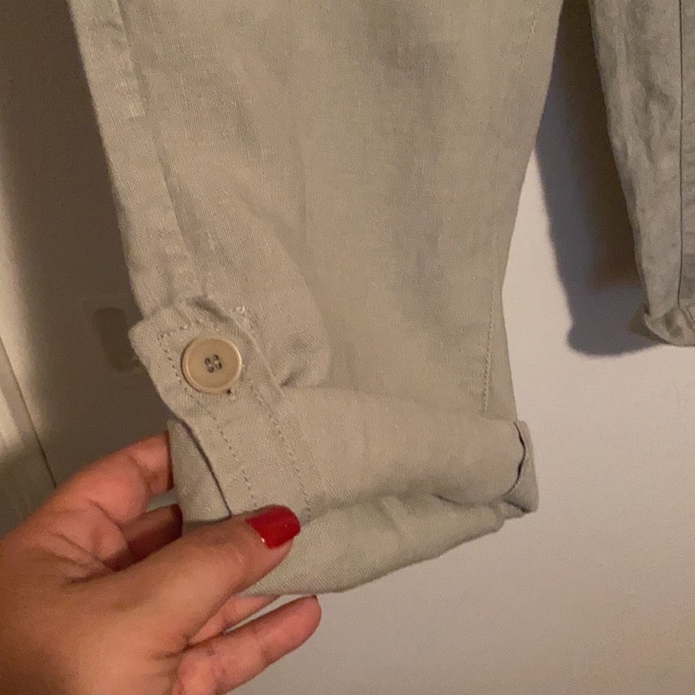 Eileen Fisher Organic Cotton Linen Capris - Picture 3 of 6